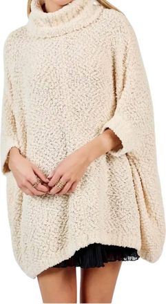 Sadie & Sage Kensi 3/4 Dolman Sleeve Turtleneck Sweater In Ivory
