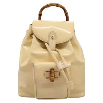 Gucci Pre-owned Backpacks, female, Beige, Size: ONE SIZE Pre-owned Vintage bamboo backpack