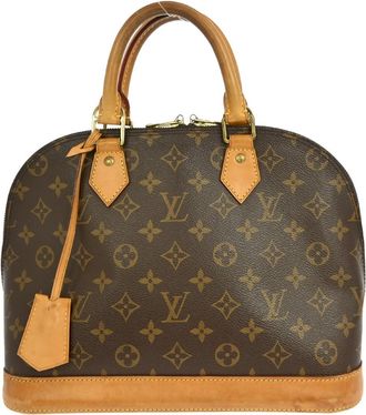 Louis Vuitton Alma Handbag Monogram Canvas Brown Canvas Handbag (Pre-Owned)
