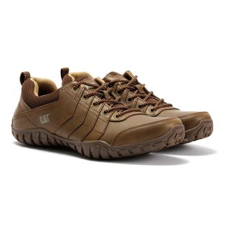 CAT Instruct Su&egrave;de Heren Donkerbeige Veterschoenen