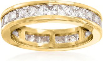 Ross-Simons CZ Eternity Band in 18kt Yellow Gold Over Sterling Silver