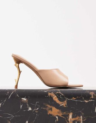 JW PEI JW Pei - Aurora - Sabot beige con tacco e punta aperta-Neutro