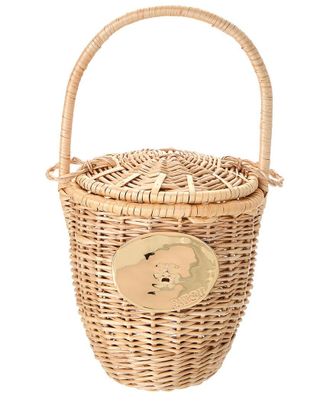 Patou Patou Logo Wicker Bucket Bag