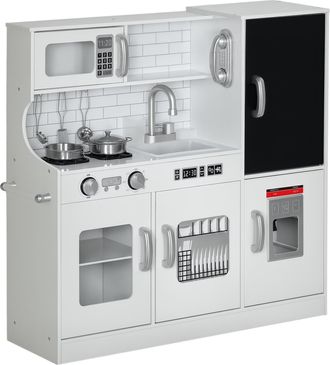 OEM Cocina Para Ni&ntilde;os De +3 A&ntilde;os Con Accesorios Para Cocinar Pizarra M&aacute;quina De Hielo Y Tel&eacute;fono 83,8x26,8x81 Cm Blanco