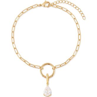 Brook & York Colette Mini Teardrop Birthstone Bracelet in Gold/April at Nordstrom