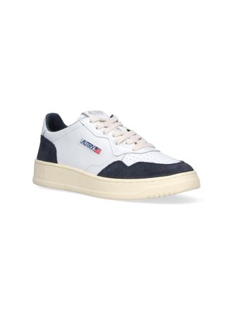 Autry Leather and Suede Low-Top Sneaker - White