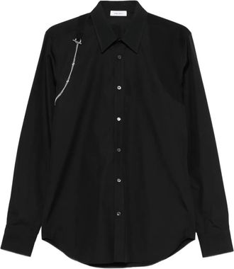 Alexander McQueen Overhemd met kettingspeld - Zwart