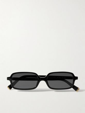 Miu Miu Eyewear Occhiali Da Sole In Acetato Con Montatura Rettangolare - Nero