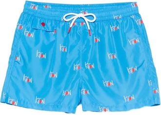 Kiton Badeshorts mit Logo-Print