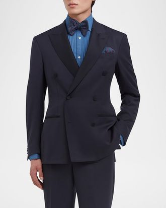 Dunhill Mens Double-Breasted Peak Lapel Dinner Jacket