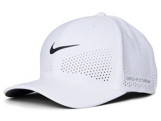 Nike Dri-FIT ADV Rise Structured SwooshFlex Cap Baseball Caps White/Anthracite/Black : MD/LG, Polyester