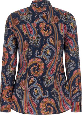 Etro Paisley-Print Cotton Poplin Shirt - Navy