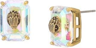 Kurt Geiger Emerald Cut Crystal Eagles Head Stud Earrings in Crystal Abalone at Nordstrom Rack