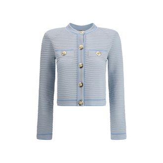 Balmain Geribbelde Brei Knopen Cardigan