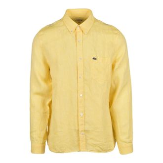Lacoste Casual Shirt - Heren - Casual Overhemden - Geel - XL - Linnen - Overhemden
