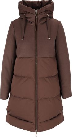 Duno Quilted Hooded Flared Hem Padded Down Jacket