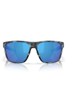 Costa Ferg 62mm Polarized Mirrored Pillow Sunglasses in Deep Water Camo /Blue 580G at Nordstrom