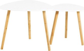 SoBuy Sobuy - Nesting Tables, Set of 2 Side Tables End Tables,Coffee Tables,FBT74-W