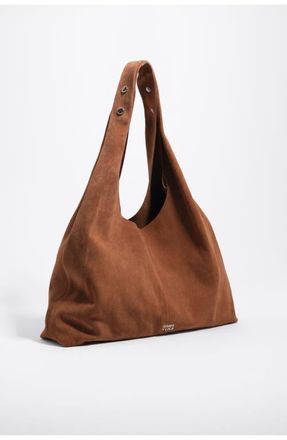 Bimba & Lola Leather Maxi Shoulder Bag in Chestnut at Nordstrom