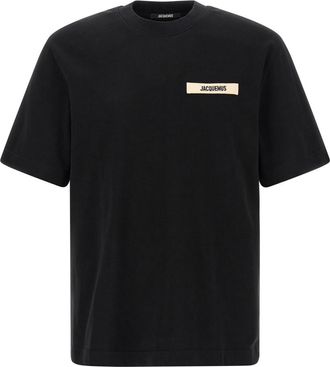 Jacquemus Black Crewneck Logo T-shirt