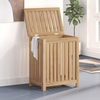 vidaXL Vidaxl - Cesto De La Ropa Sucia Madera Maciza De Teca 50x35x60 Cm