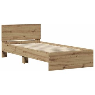vidaXL Estructura De Cama Con Cabecera Roble Artisan 75 X 190 Cm Vidaxl