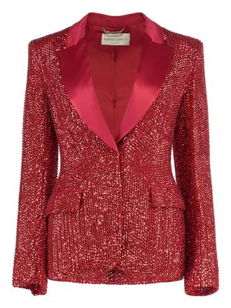 Alberta Ferretti Blazer con paillettes - Rosso