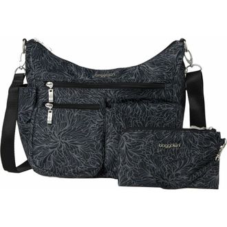 Baggallini Modern Everywhere Hobo Crossbody Bag with Wristlet in Midnight Blossom at Nordstrom