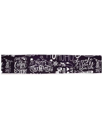 Melrose International Set Of 2 Black & White Christmas Sentiment Ribbon