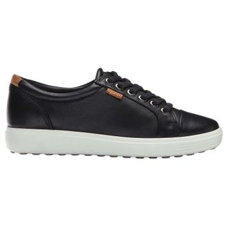 Ecco Ecco Soft 7 430004 Leather Mens Lace Up Trainers - UK 7.5 - US 7-7.5 Men - EU 41 - Black - Size:UK 7.5