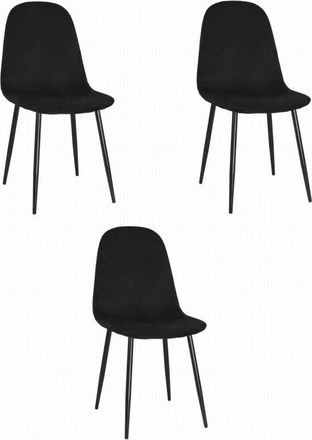 OEM Silla Como - Terciopelo Negro X 3