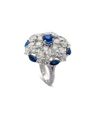 GRAFF 18K 8.87 ct. tw. Diamond & Sapphire Cocktail Ring (Authentic Pre-Loved)