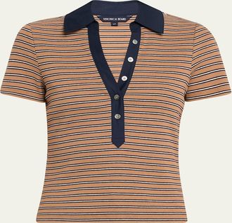 Veronica Beard Kearney Short-Sleeve Polo Tee