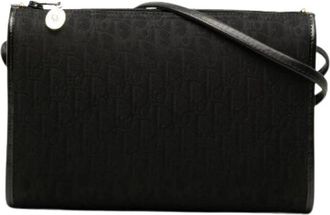 Dior Pre-owned Vintage Canvas Crossbody Bag - Dames - Vintage Schoudertas - Zwart - ONE Size - Leer - Vintage