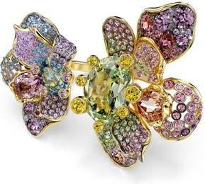 Swarovski Idyllia Crystal Flower Open Ring in Multicolored at Nordstrom, Size 8