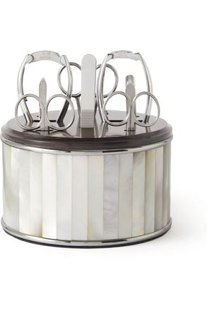Lorenzi Milano Mother-of-Pearl and Stainless Steel Manicure Set