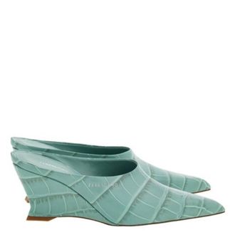 Ferragamo Juliane Sculpted Wedge Mule Pumps, Size 7 C