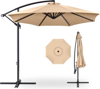 Best Choice Products 10ft Offset Hanging Outdoor Market Patio Umbrella w/ Easy Tilt Adjustment
