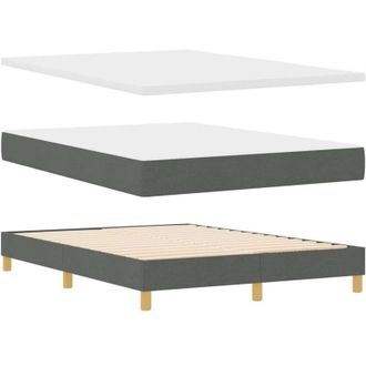 vidaXL Cama Con Somier Y Colch&oacute;n Crema 90x200 Cm Fabric Gris Oscuro