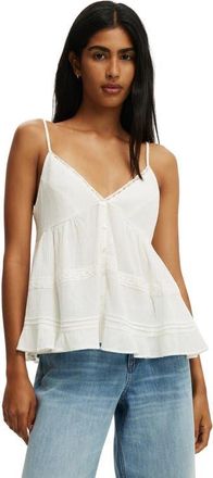 Cotton On Womens Billie Lace Babydoll Cami in Gardenia at Nordstrom, Size 10