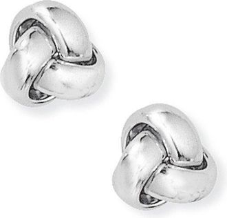 Jewelco London 18ct White Gold Trilogy Love Knot Stud Earrings - 9mm - EGNR02227