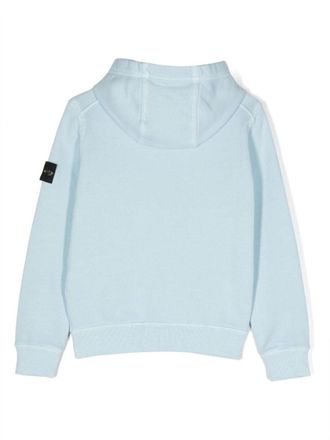 Stone Island 100% Cotton Hooded Sweatshirt - Blue