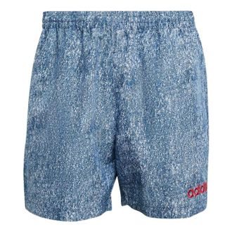 adidas Denim Graphic Shorts White Dark Blue KB2804