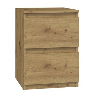 Hucoco Hucoco - Aster - Mesita De Noche De Estilo Escandinavo - 30x30x40 Cm - Mesita De Noche Con 2 Cajones - Muebles De Dormitorio