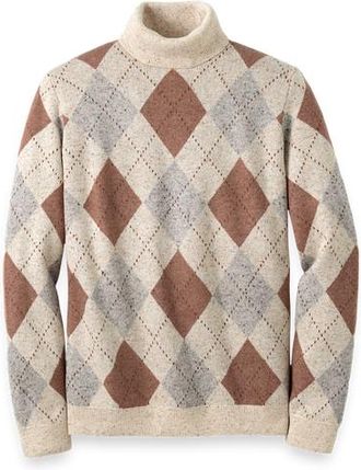 Paul Fredrick Donegal Turtleneck Sweater in Ivory Multi at Nordstrom, Size Xx-Large