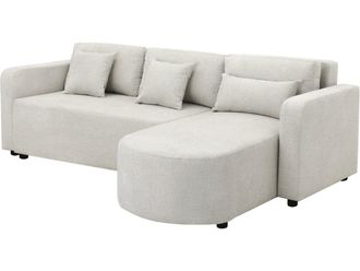 Habitat et Jardin Sof&aacute; Esquinero Convertible Y Reversible De Tela <> - 3 Plazas - Gris