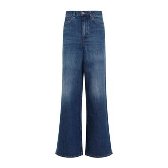 Chlo&eacute; Wide Leg Denim Jeans - Dames - Loose Fit Jeans - Blauw - W27 - Denim - Jeans
