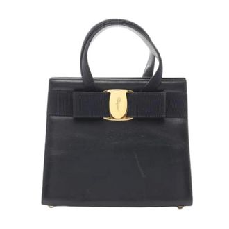 Ferragamo Pre-owned Handbags, female, Blue, Size: ONE SIZE Pre-owned Leather Handbag