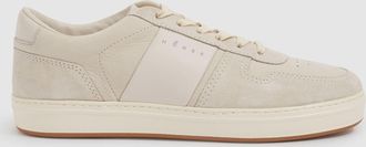 Hogan Leather And Suede Lace-up Trainers, Cream, U42