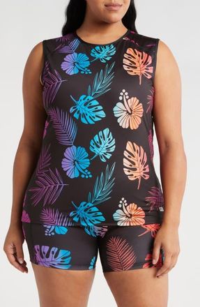 TomboyX Swim Tank Top in Tropadelic at Nordstrom, Size X-Small